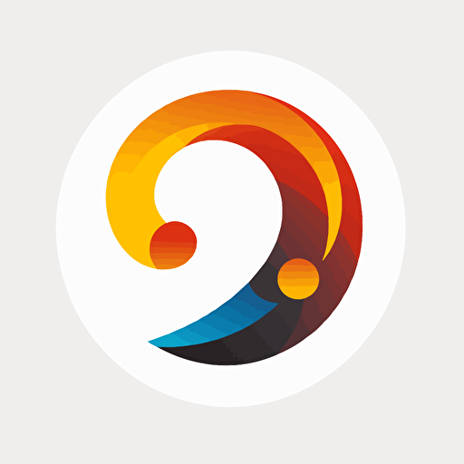 flat design style logo of a question mark, simple, vector, white background