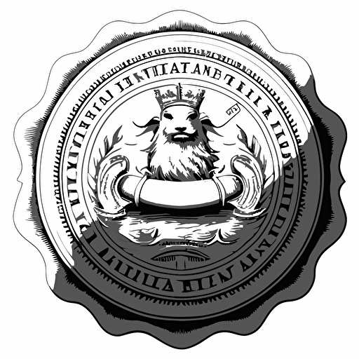 a black and white vector of a notary seal with king neptune in the center
