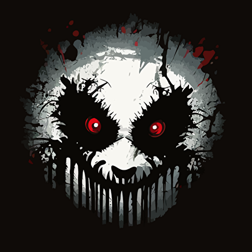 vector illustration, panda seems like jeff the killer