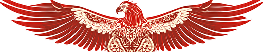 an eagle insignia. art deco. 2d. vector. red on white background.
