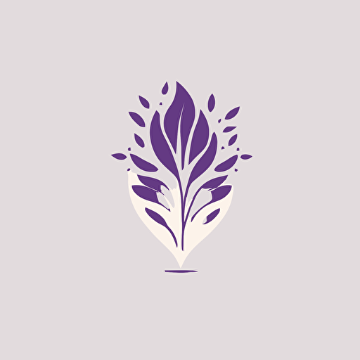 a logo for a wellness app, vector, flat art, simple, minimalistic, light purples, white background, insightful