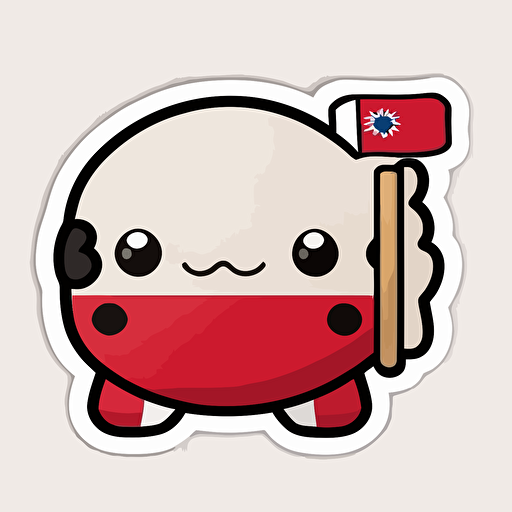 sticker, south carolina state flag, kawaii, contour, vector, white background