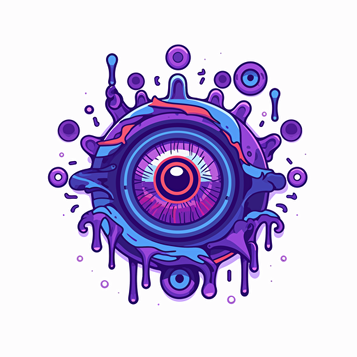 a vector art beholder, purple color palette, flat icon