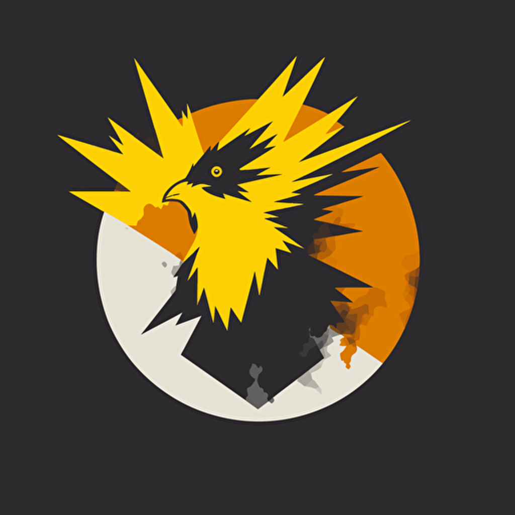 logo, zapdos pokémon, vector, 2D, minimalist