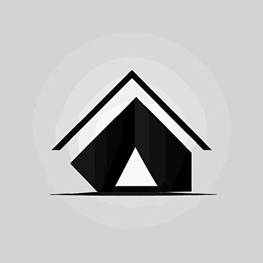 simple geometric iconic logo of house roof black vector, on white background