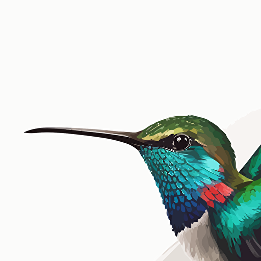 hummingbird, vector illustration, white background