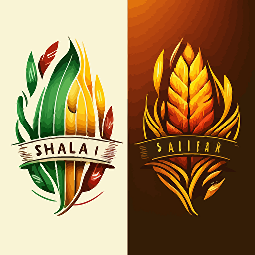 create brand logo vector based, the soul of the earth, vibrant, teremana, line sketch style, main color deep red and green, accent orange or yellow:: within logo outline of Mexican home on left and bar on right wrapped in a flame or corn husk