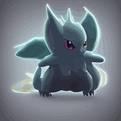 translucent cute pokemon like pet cute eyes dark colors smoke spiritual fantasy digital art artgem studio ghibli clean cel shaded vector art style artstation style greg rutkowski octane render unreal engine 6 epic game graphics fantasy conceptual art ray tracing