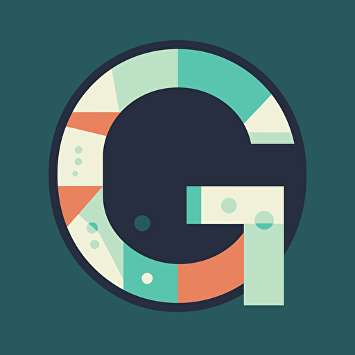 flat vector letter Q, R00 G38 B99