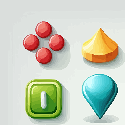 game ui buttons, vector, white background