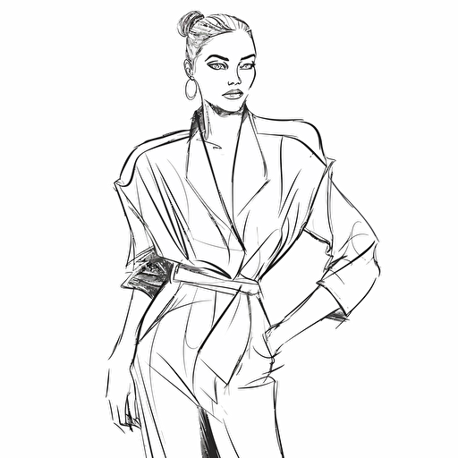 vector black and white line drawing fashion corporate logo for a fashion company. A strong continuous line black and white ink line drawing hyper-minimalist logo style. white background. balenciaga style