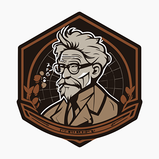 a mascot logo of a scientist, simple, vector