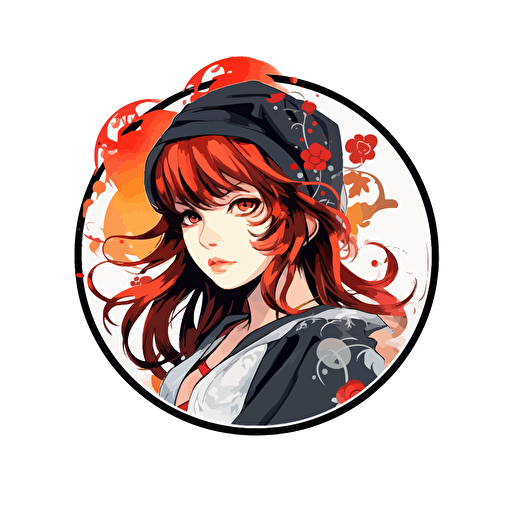 anime vector design, white background, clean