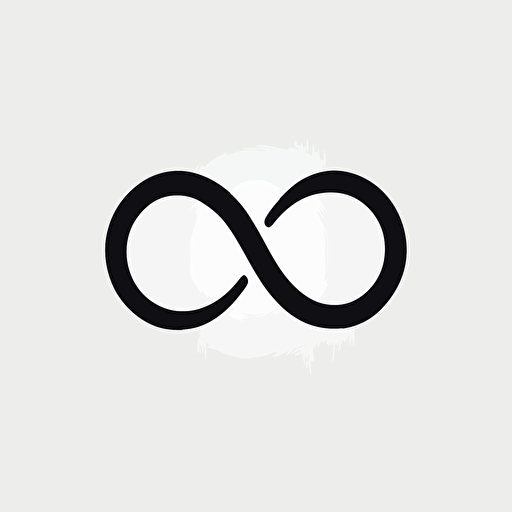simple 2d flat vector black on white background infinity symbol logo design