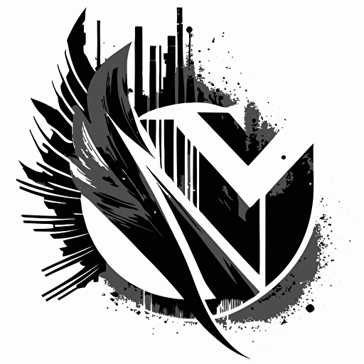 vector style black and white modern style symbol
