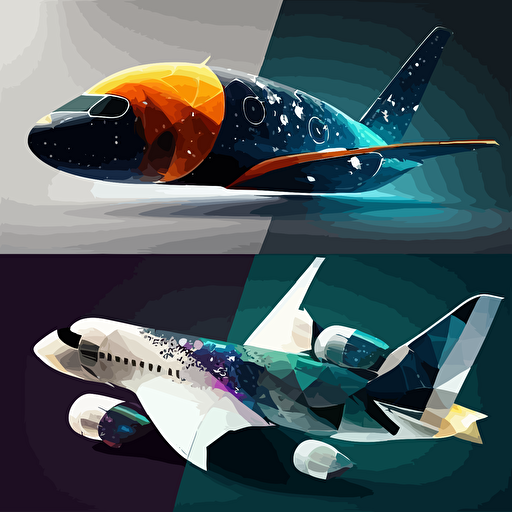 split design space and distant stars liveries, vector images.