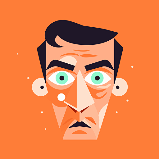 an obsessive compulsive male face cartoon vector modern style
