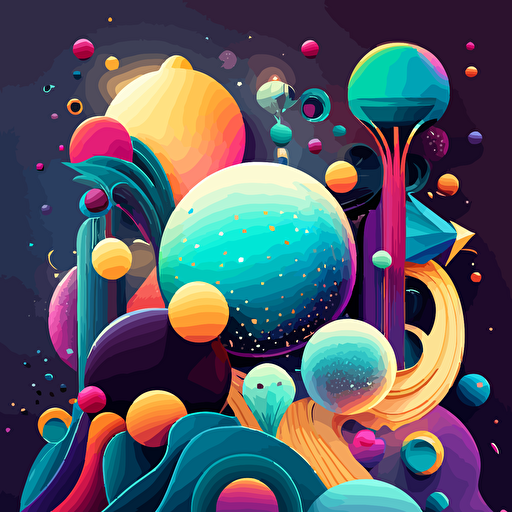 colorful vector art, the multiverse