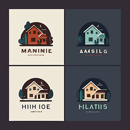 flat vector logos for housing simple colors