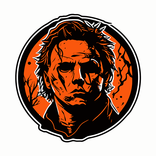 michael myers sticker, vector, vivid color
