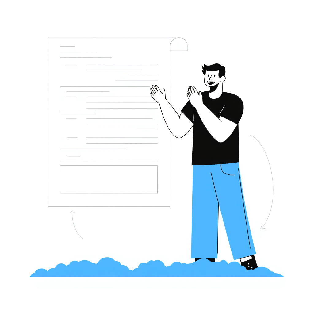 a man presenting code architecture 