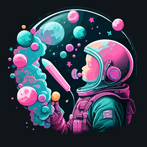 vector symbols Sci fi Spacial Astronaut bubble gum dream