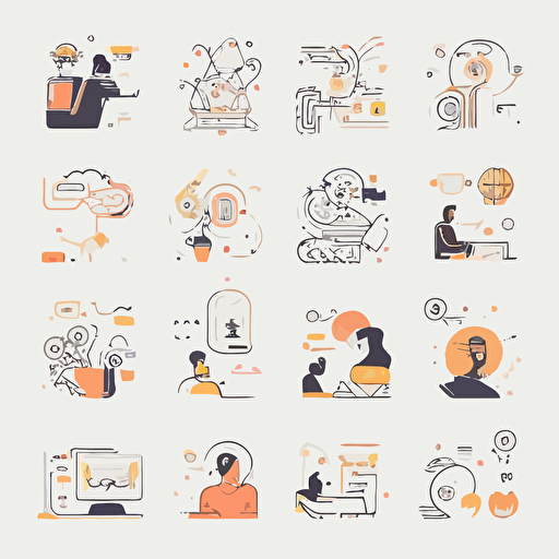 set of minimal vector illustrations related to web design services.