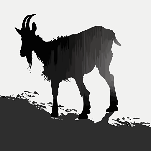 a vector silhouette of a goat, black on a plain white background