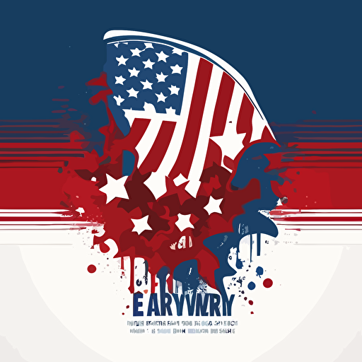 simple vector art of Patriotic Theme for Memorial Day and 4th of July