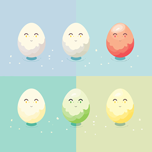 Cute egg illustration, vector, simple clean, minimalist, wallpaper, bright, collection, in a set