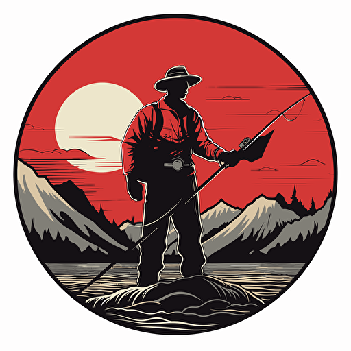 fishing logo for a black gospel group in montana. red vector