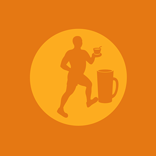 vector logo, sports massage company, orange on a solid orange background. on a drinks mat –no text