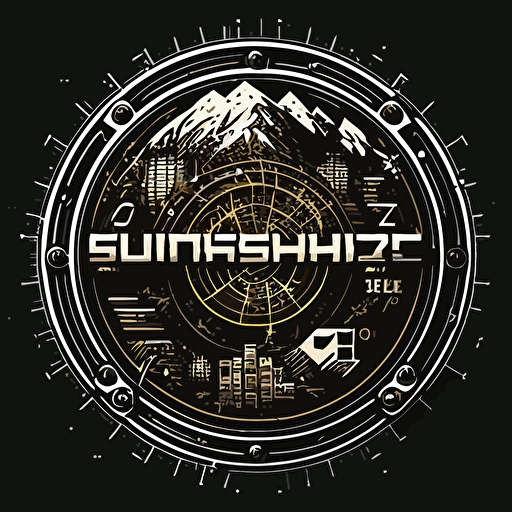 logo, circle 2d vector, minimalistic, theme: cyberpunk switzerland web dev