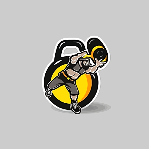 sticker vector design, kettlebell swing
