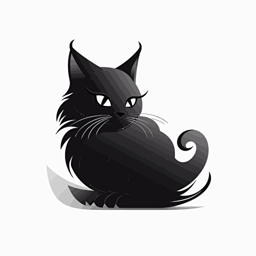 in a black cricle, vector, logo design, white background, cat black, 6144x6144