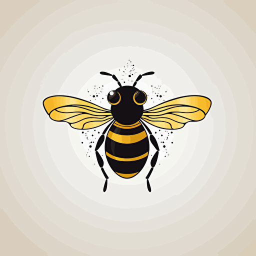 flat logo design, vector, modern, minimalistic bee symbol,