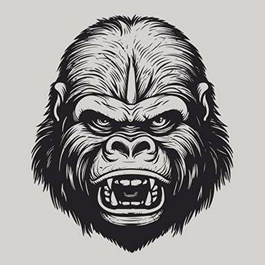 a vector doodle logo of a gorilla