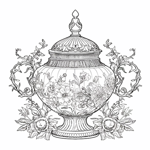 vector image for a coloring page of a cute elegant luxurious object