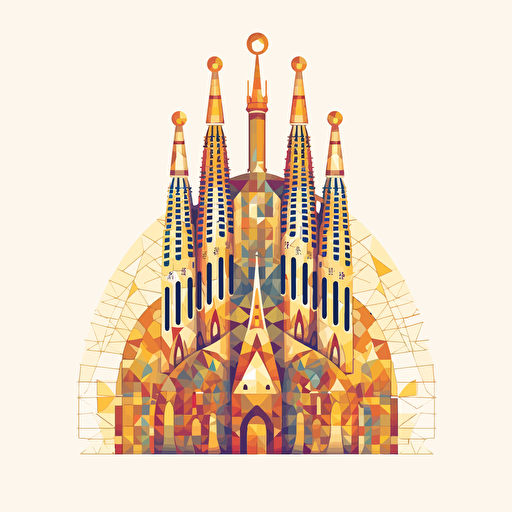 mosaic sagrada familia vector logo simple