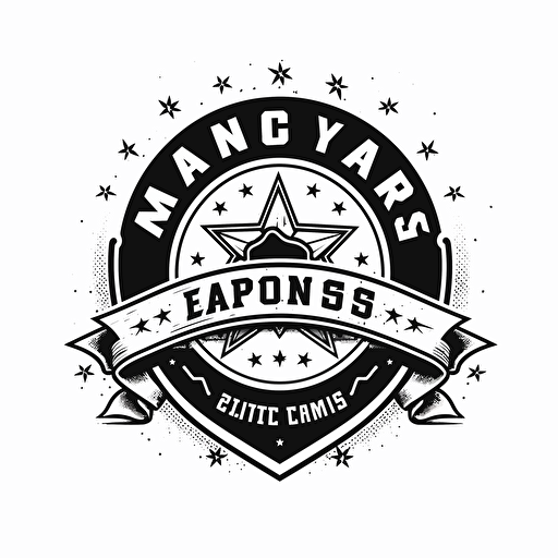 draw a simple logo for Rangers expo company,vector,balck and white,white back ground