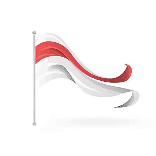 clean minimalistic vector illustration of a political flag, waving in motion, white background