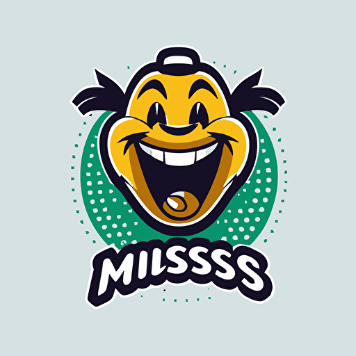 a sports mascot logo of mr. kisses, a smiley face, simple, vector