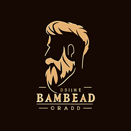 logo for beard Trimmer, simple, 3 colors, vector art, clean, silhouette of beard