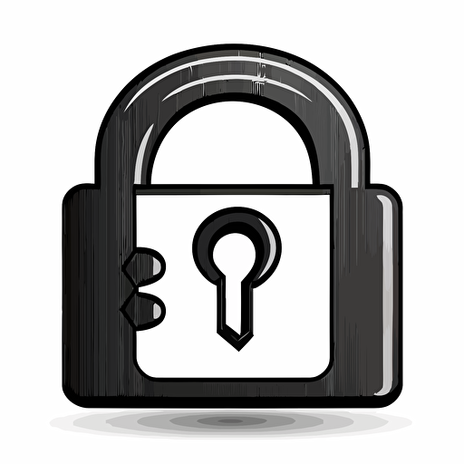 padlock vector icon, flat, black ink vector, white background