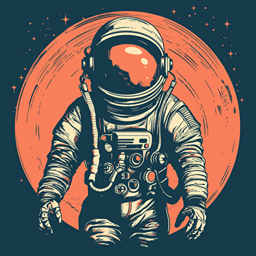 astronaut retro vector
