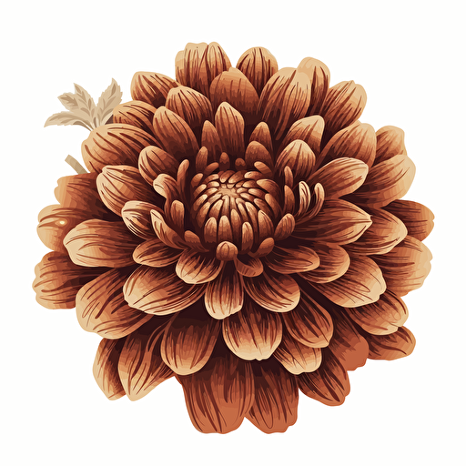 vector illustration, one brown flower, high quality, white background