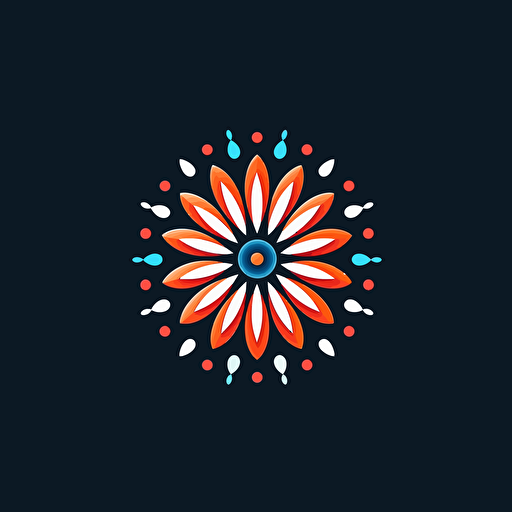circular emblem, starburst, logo, vector, abstract seed, futuristic