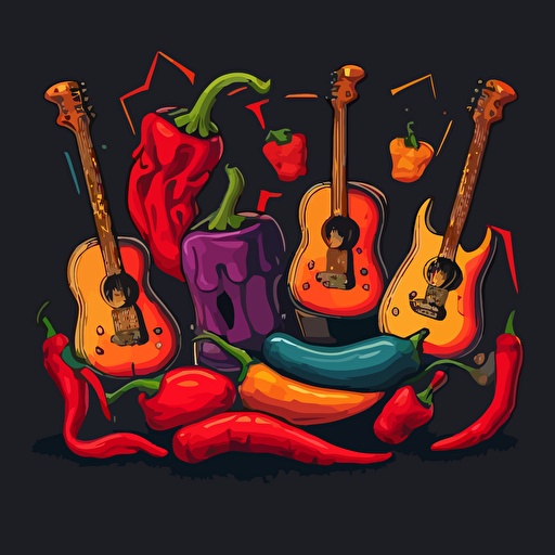 flat vector illustration of peppers marachi band