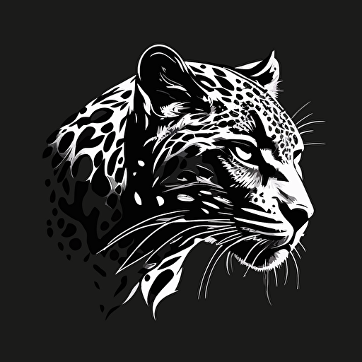 jaguar vector logo style minimalistic black and white