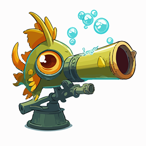 cartoony aquatic bazooka vector, theme is aquatic, cartoony, 2D, concept art, Pet Simulator X